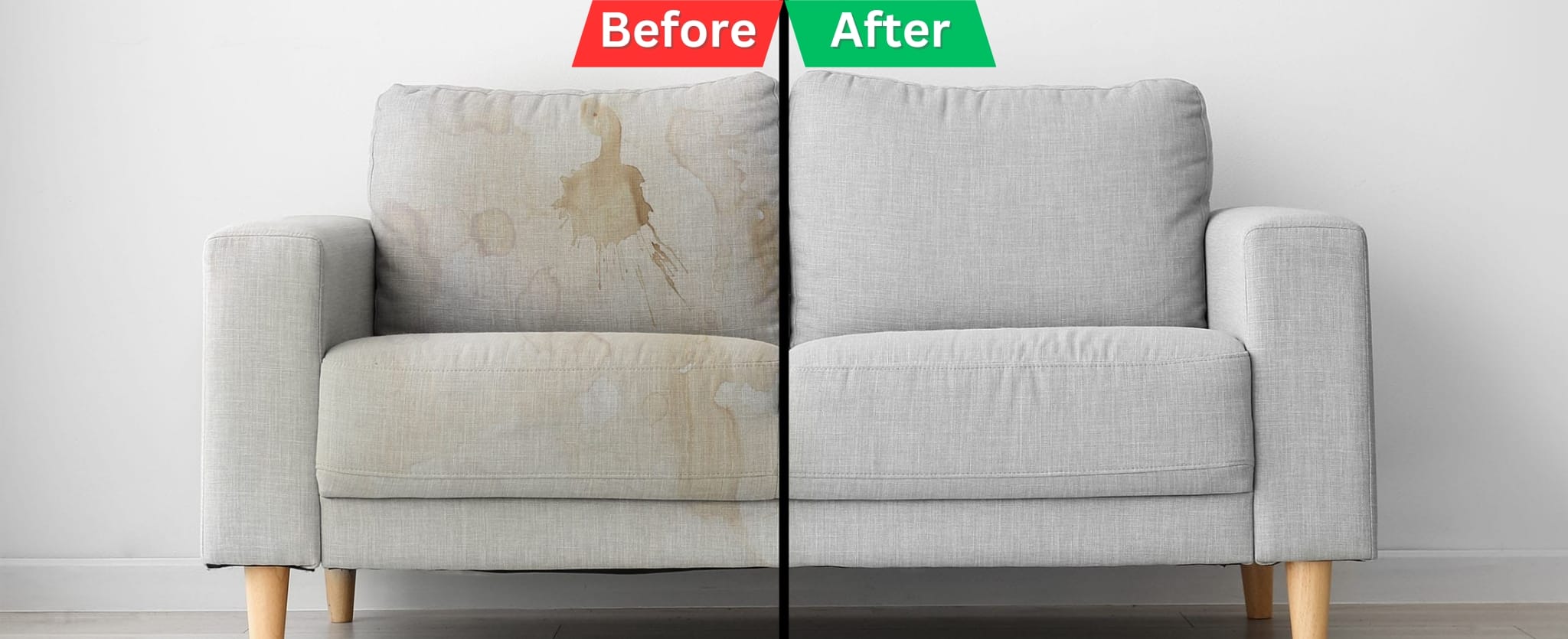 Couch cleaning before after